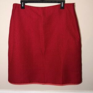 Sangria Red skirt with pink dots size 10